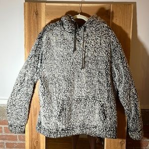Express gray Sherpa hoodie